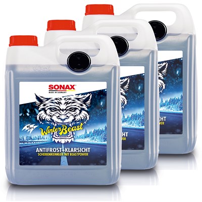 Sonax 3x 5 L WinterBeast AntiFrost + KlarSicht bis -20°C Scheibenfrosts [Hersteller-Nr. 01355000] von SONAX