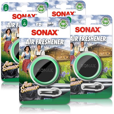 Sonax 4x Lufterfrischer Autoduft Air Freshener AlmSommer von SONAX