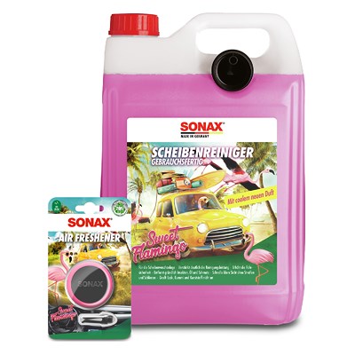 Sonax 5 L ScheibenReiniger Sweet Flamingo+Lufterfrischer Sweet Flamingo von SONAX