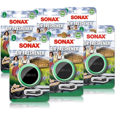 Sonax 6x Lufterfrischer Autoduft Air Freshener AlmSommer von SONAX