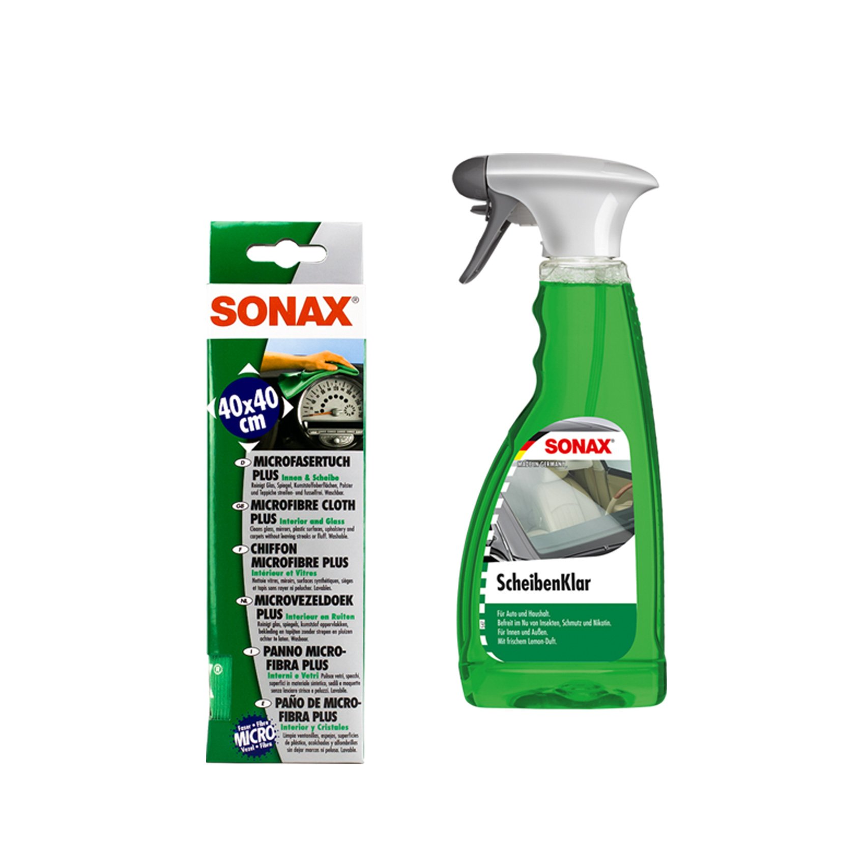 MICROFASER Plus Tuch + SCHEIBENKLAR SCHEIBENREINIGER GLASREINIGER Set MICROFASER Plus Tuch + SCHEIBENKLAR SCHEIBENREINIGER GLASREINIGER Set von SONAX
