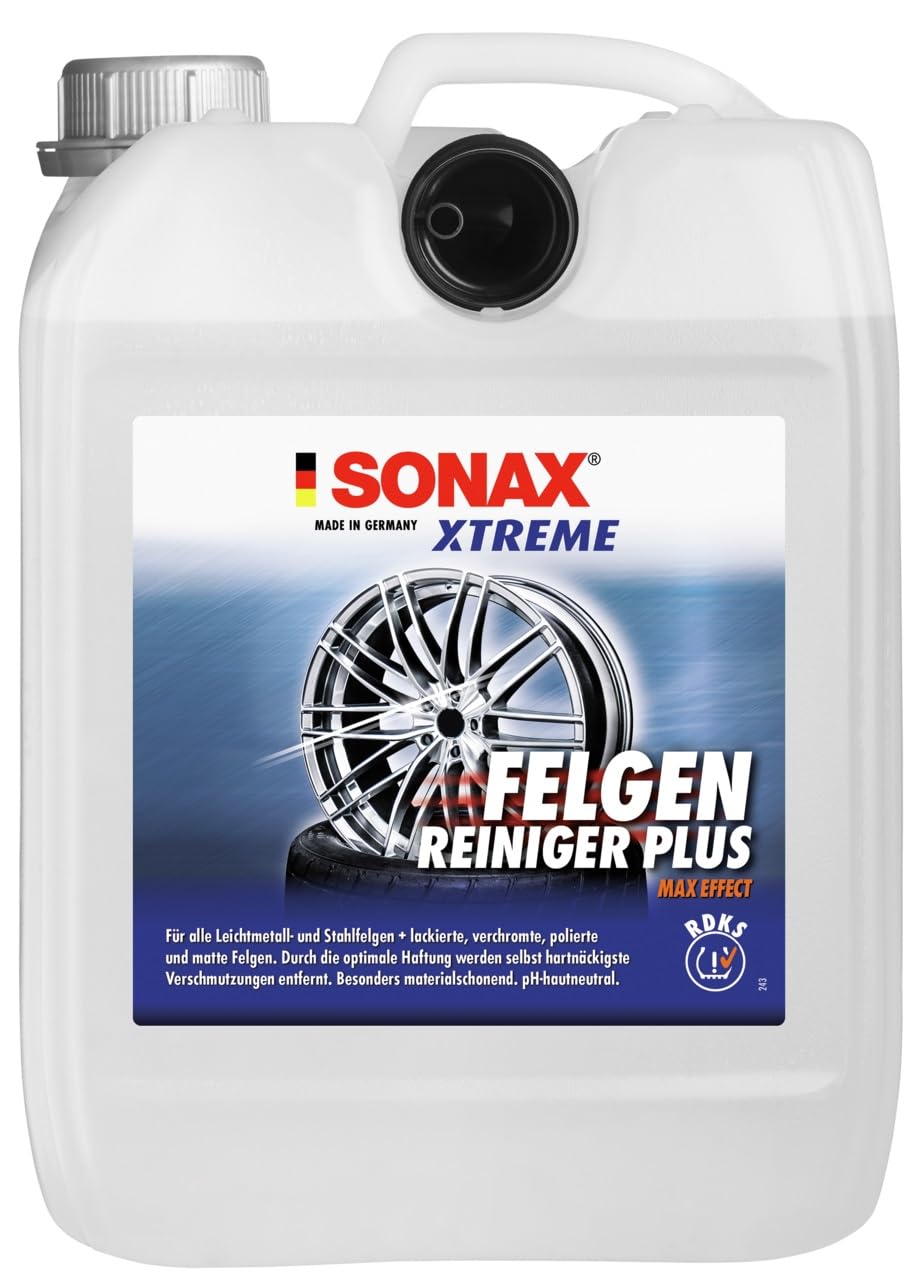 SONAX XTREME Felgenreiniger PLUS (5 Liter) effiziente & säurefreie Reinigung aller Leichtmetall- und Stahlfelgen sowie lackierte, verchromte und polierte Felgen | Art-Nr. 02305050 von SONAX