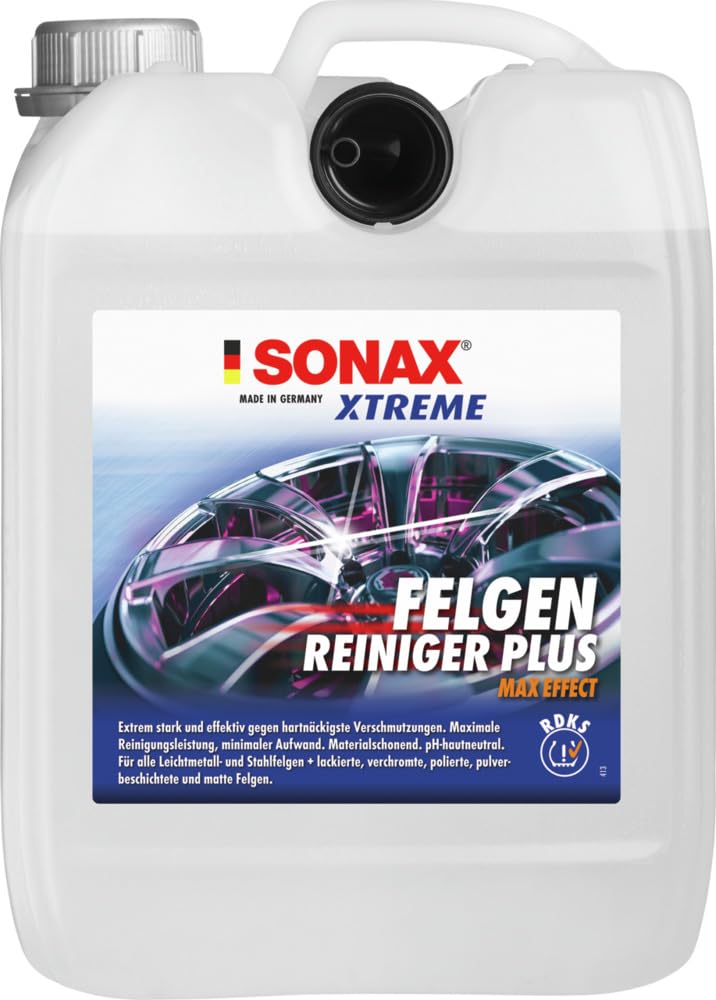SONAX XTREME Felgenreiniger PLUS (5 Liter) - effiziente Reinigung aller Leichtmetall- und Stahlfelgen sowie lackierte, verchromte und polierte Felgen | Art-Nr. 02305050 von SONAX