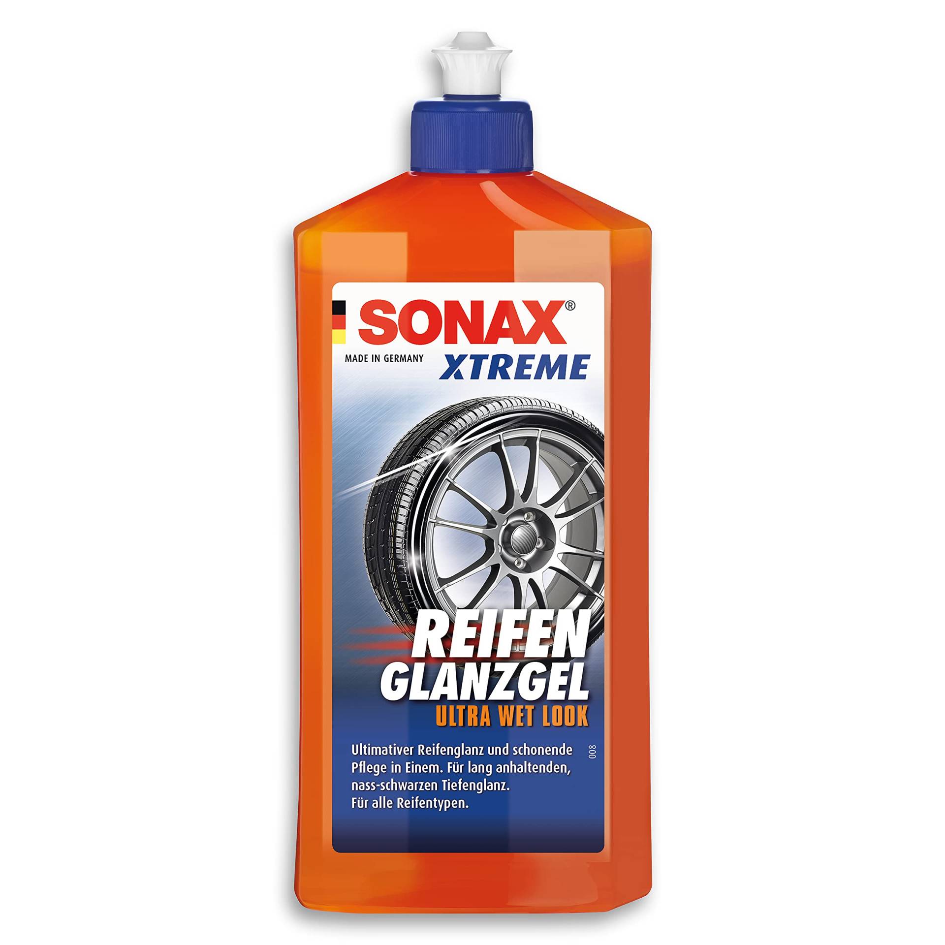 SONAX XTREME ReifenGlanzGel (500 ml) pflegt & schützt Gummi & Reifen vor Rissbildung & Farbausbleichung, lang anhaltender Reifenglanz | Art-Nr. 02352410 von SONAX