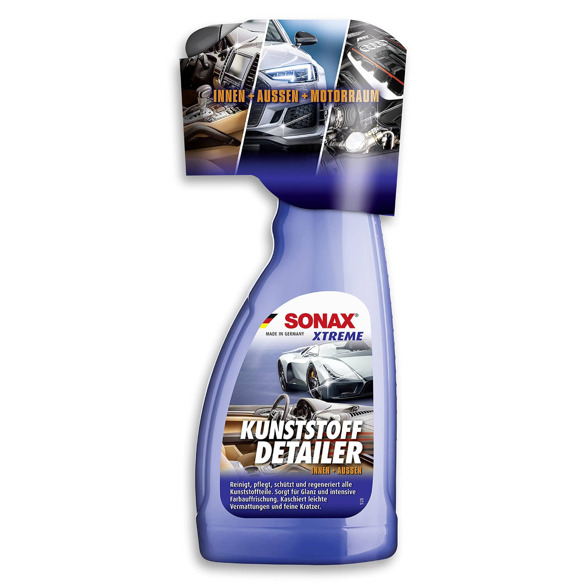 SONAX XTREME KunststoffDetailer Innen + Außen (500 ml) Reinigung, Pflege und Schutz für das gesamte Fahrzeug | Art-Nr. 02552410 von SONAX