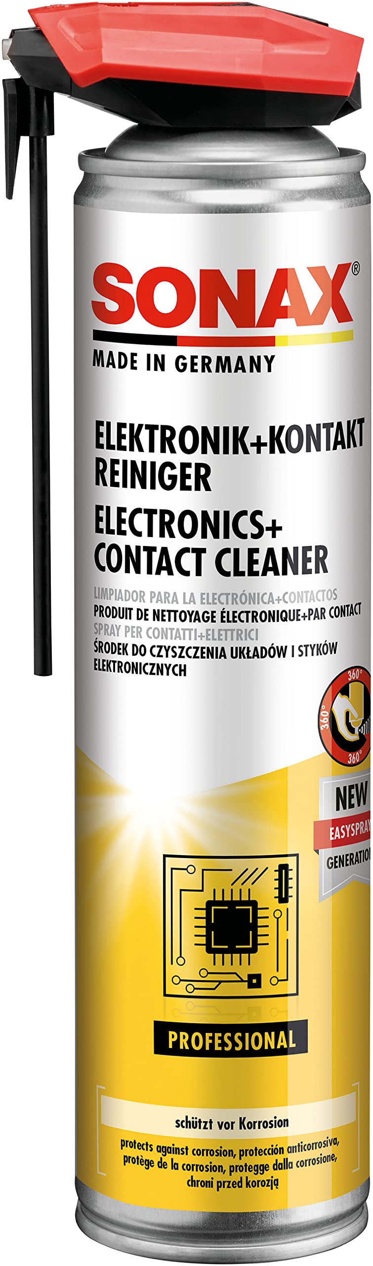 SONAX Elektronik+KontaktReiniger mit EasySpray (400 ml) hochaktiver, schnell ablüftender Reiniger für elektronische Kontakte & Bauteile | Art-Nr. 04603000 SONAX Elektronik+KontaktReiniger mit EasySpray (400 ml) hochaktiver, schnell ablüftender Reiniger für elektronische Kontakte & Bauteile | Art-Nr. 04603000 von SONAX