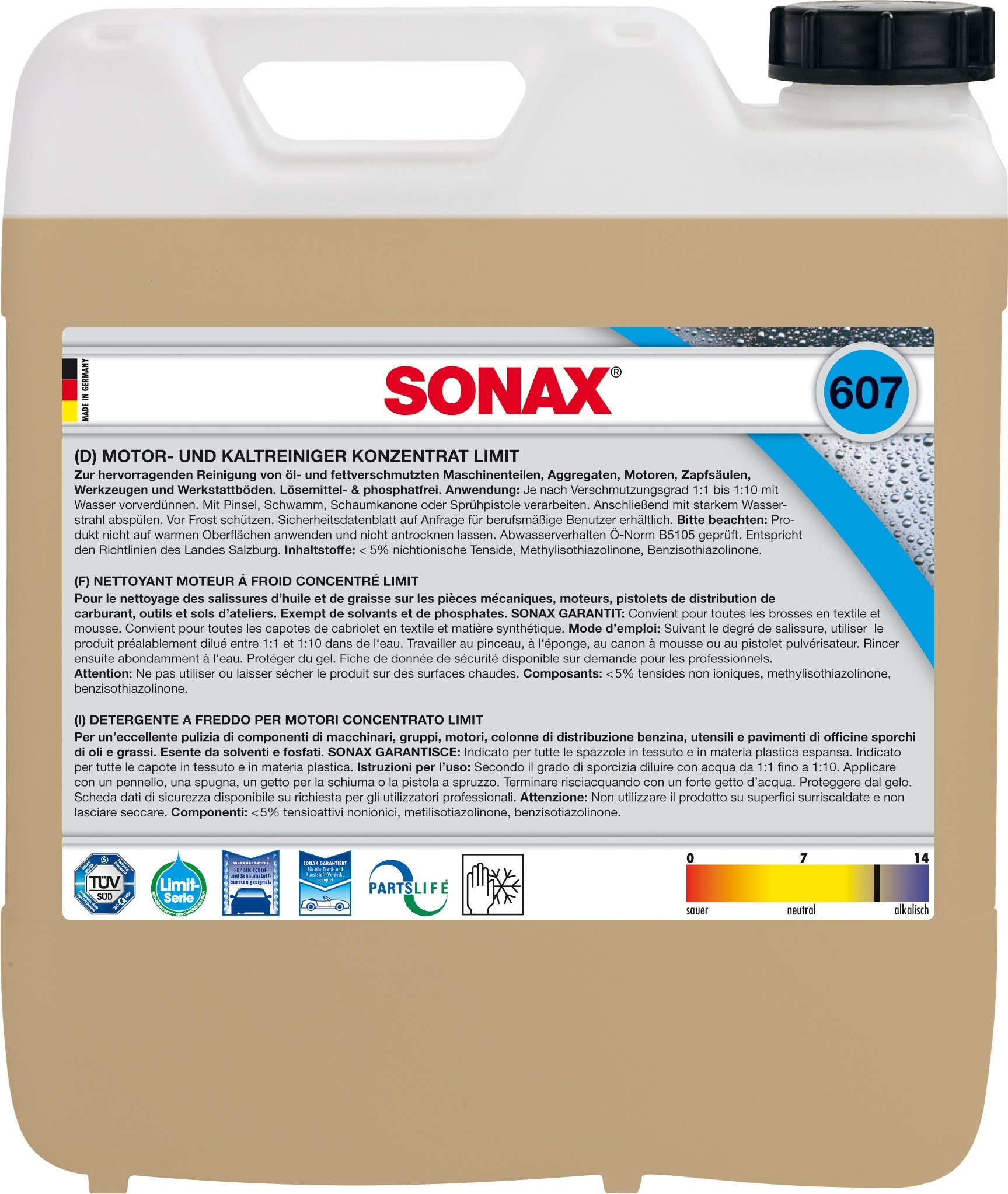 SONAX 06076000 Motor und Kaltreiniger Konzentrat, 10 L von SONAX