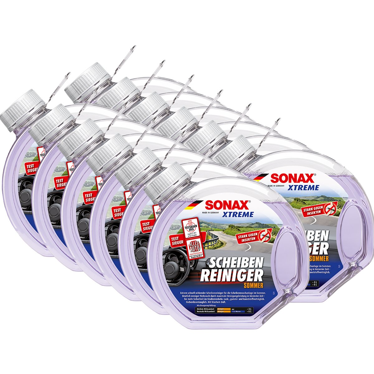 SONAX 12x 02724000 Xtreme ScheibenReiniger Sommer gebrauchsfertig 3L von SONAX