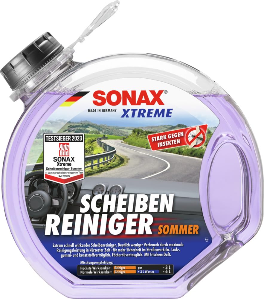 SONAX XTREME ScheibenReiniger Sommer Gebrauchsfertig (3 Liter) Extrem Schnell Wirkender Sommerscheibenreiniger | Art-Nr. 02724000 SONAX XTREME ScheibenReiniger Sommer Gebrauchsfertig (3 Liter) Extrem Schnell Wirkender Sommerscheibenreiniger | Art-Nr. 02724000 von SONAX