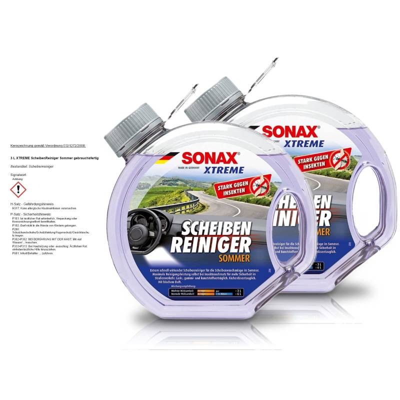 SONAX 2X 02724000 Xtreme ScheibenReiniger Sommer gebrauchsfertig 3L von SONAX