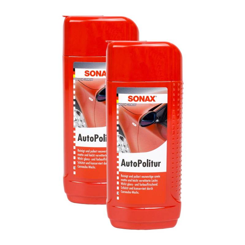 SONAX 2X 03001000 AutoPolitur für Buntlack & Metalliclack 250ml von SONAX