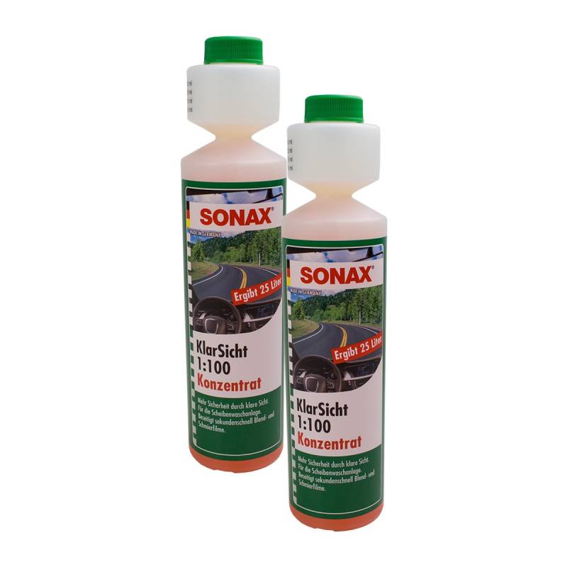 SONAX 2X 03711410 KlarSicht 1:100 Konzentrat ScheibenReiniger 250ml von SONAX
