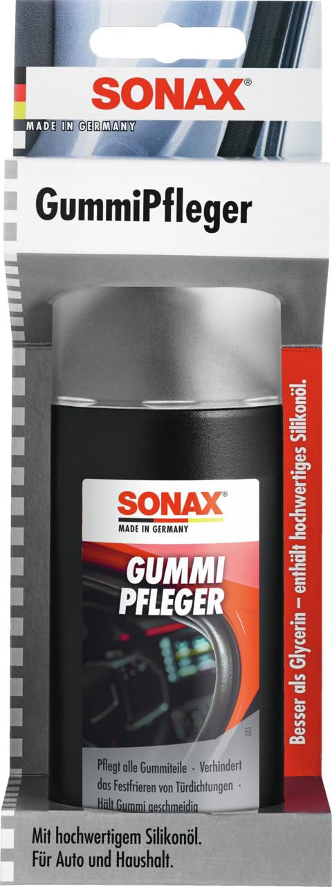 SONAX GummiPfleger mit Schwammapplikator (100 ml) reinigt, pflegt & hält alle Gummiteile elastisch, verhindert festfrieren & festkleben von Gummidichtungen | Art-Nr. 03400000 von SONAX
