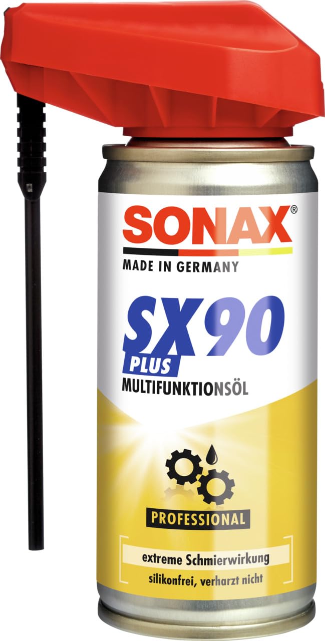 SONAX SX90 PLUS Multifunktionsöl mit Easy-Spray (100 ml) für alle Zwecke wie Rostlöser, Schmiermittel, Korrosionsschutz & Kriechöl| Art-Nr. 04741000 SONAX SX90 PLUS Multifunktionsöl mit Easy-Spray (100 ml) für alle Zwecke wie Rostlöser, Schmiermittel, Korrosionsschutz & Kriechöl| Art-Nr. 04741000 von SONAX