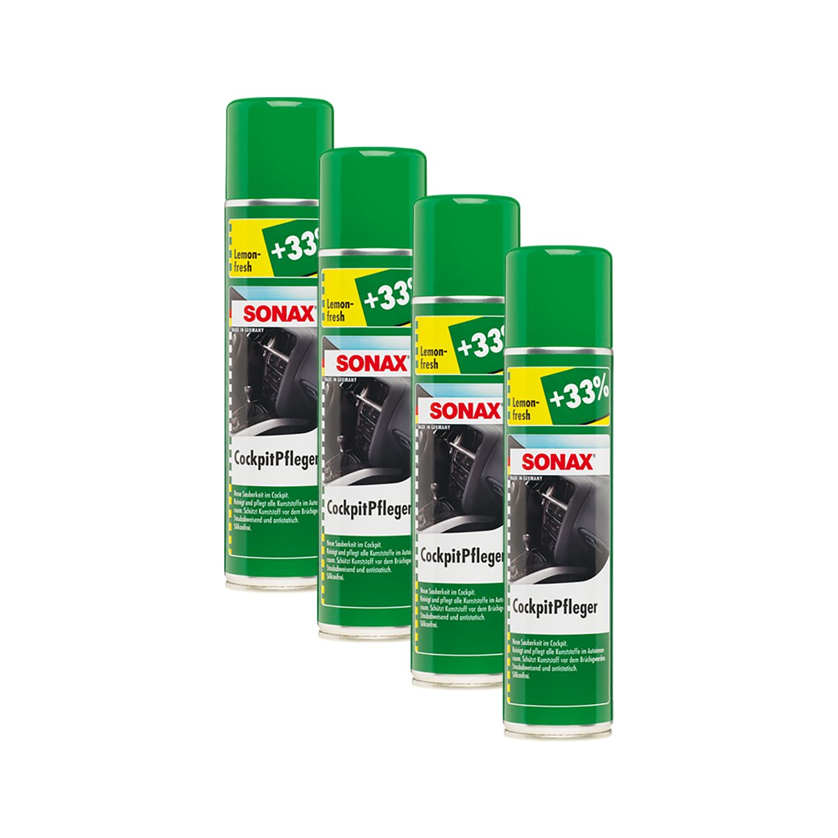 SONAX 4X 03433000 CockpitPfleger Lemon-Fresh CockpitReiniger 400ml SONAX 4X 03433000 CockpitPfleger Lemon-Fresh CockpitReiniger 400ml von SONAX