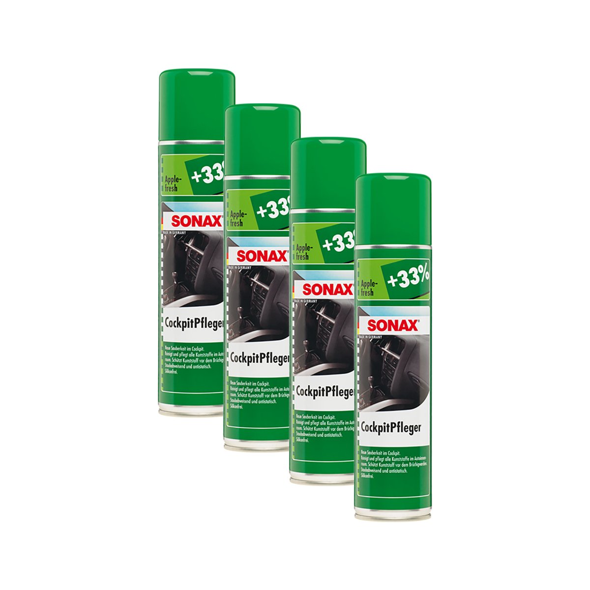 SONAX 4X 03443000 CockpitPfleger Apple-Fresh CockpitReiniger 400ml SONAX 4X 03443000 CockpitPfleger Apple-Fresh CockpitReiniger 400ml von SONAX
