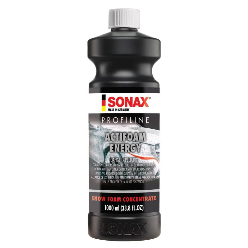 SONAX ActiFoam Energy 618300 Hochschäumendes Autowasch-Shampoo, kraftvolle Schmutzentfernung mit frischem Duft, sicher für alle Lackwachsversiegelungen und Beschichtungen, Verwendung mit Schaumkanone von SONAX