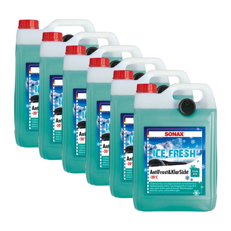 SONAX 6X 01335410 Antifrost&KlarSicht bis -20°C IceFresh ScheibenReiniger 5L von SONAX