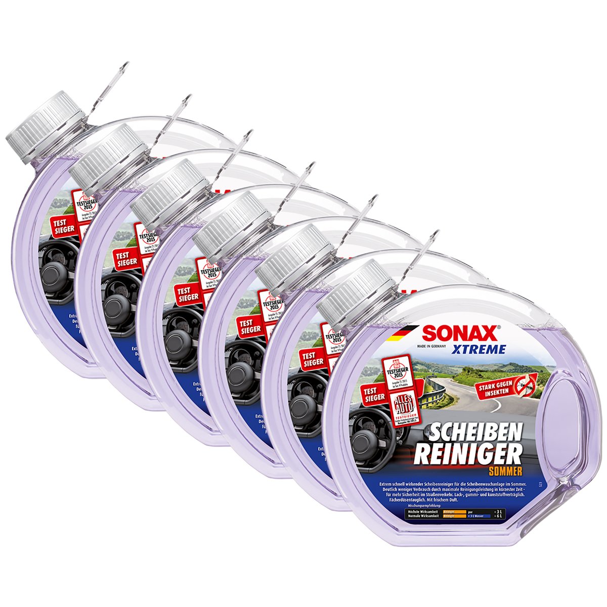 SONAX 6X 02724000 Xtreme ScheibenReiniger Sommer gebrauchsfertig 3L von SONAX