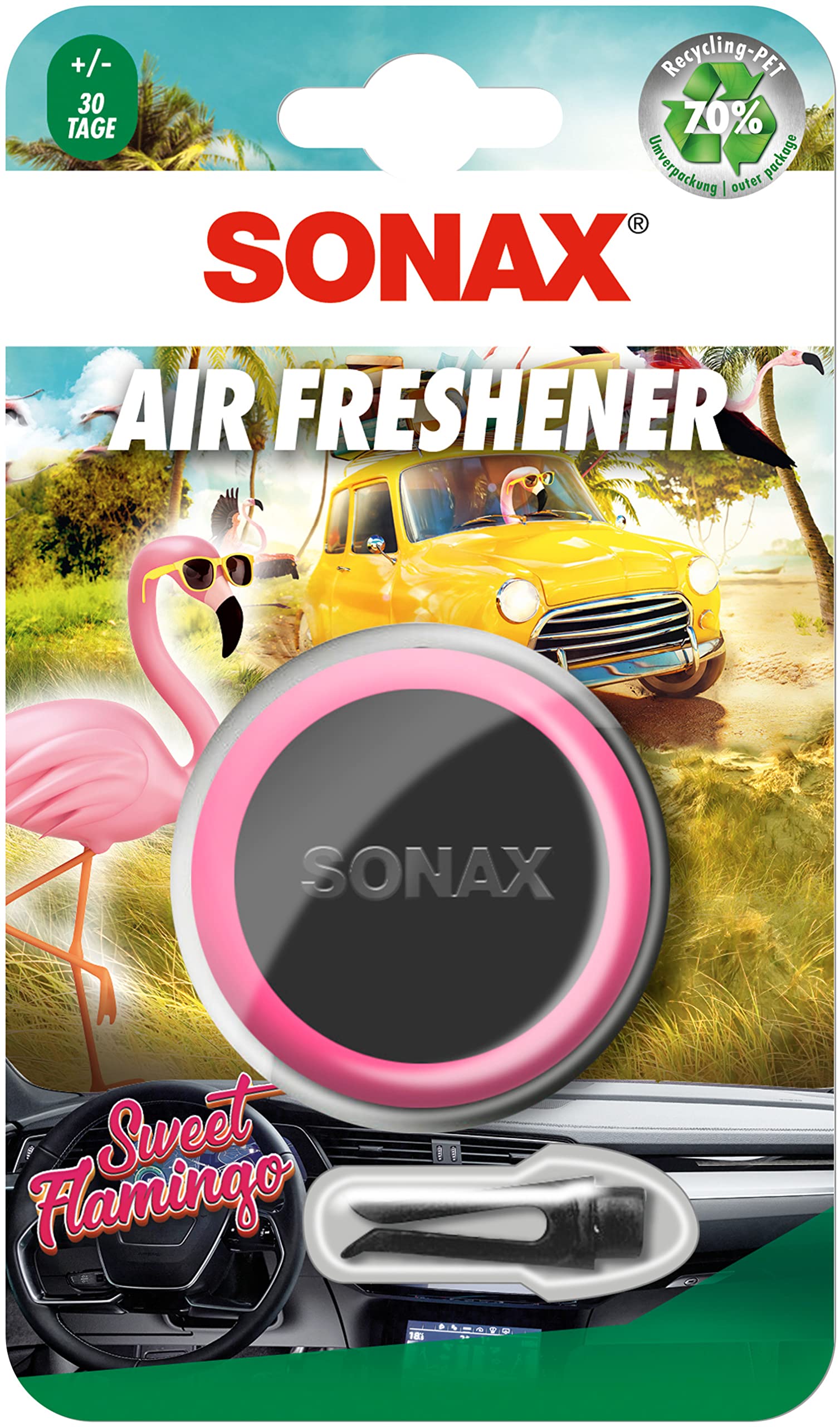6x SONAX Air Freshener Sweet Flamingo (1 Stück) für ein intensives, langanhaltendes Dufterlebnis | Art-Nr. 03630411 von SONAX