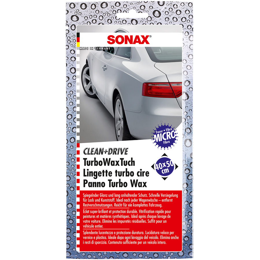 SONAX Clean&Drive TurboWaxTuch, 40x50cm, 1 Stück von SONAX