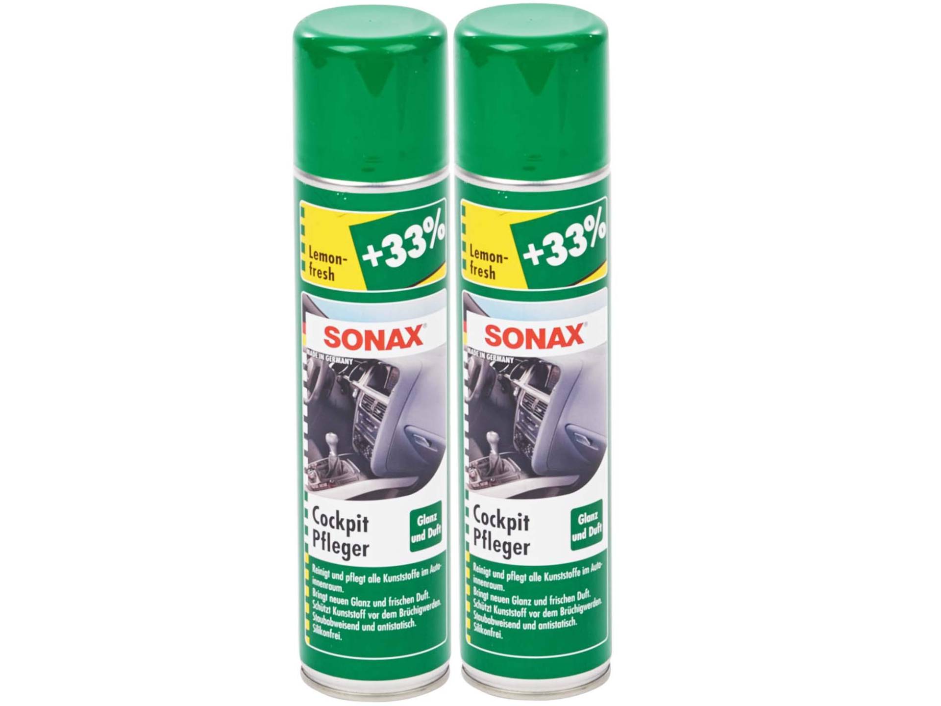 SONAX CockpitPfleger Lemon-fresh,0,4 l 03433000, 2er Set von SONAX