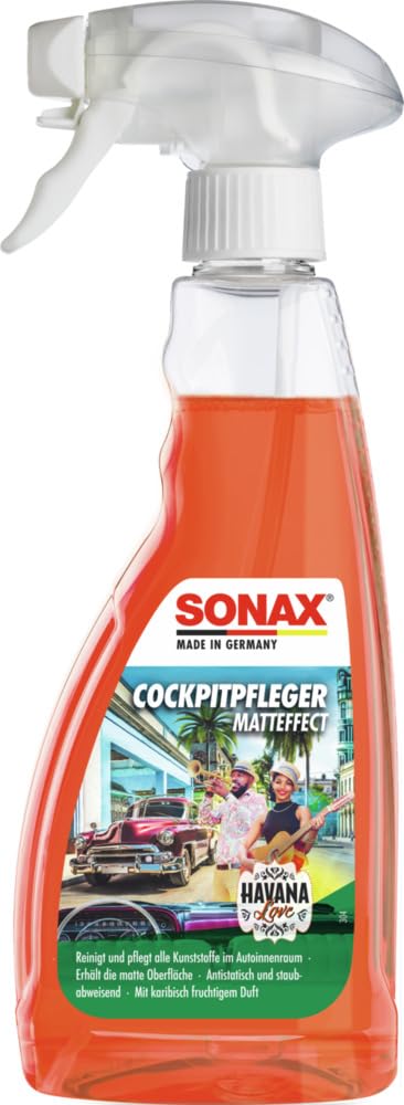 SONAX CockpitPfleger Matteffect Havana Love (500 ml) reinigt und pflegt alle Kunststoffoberflächen im Autoinnenraum | Art-Nr. 03682410 von SONAX