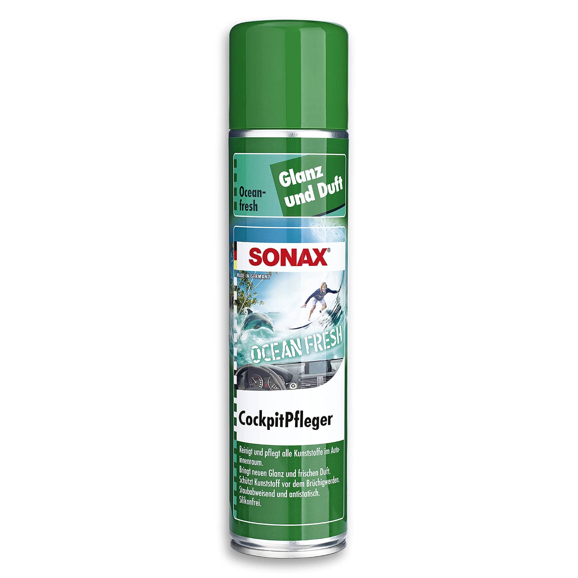 SONAX CockpitPfleger Ocean-Fresh (400 ml) reinigt und pflegt alle Kunststoffteile im Auto | Art-Nr. 03643000 von SONAX