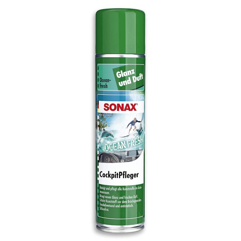SONAX CockpitPfleger Ocean-Fresh (400 ml) reinigt und pflegt alle Kunststoffteile im Auto | Art-Nr. 03643000 von SONAX