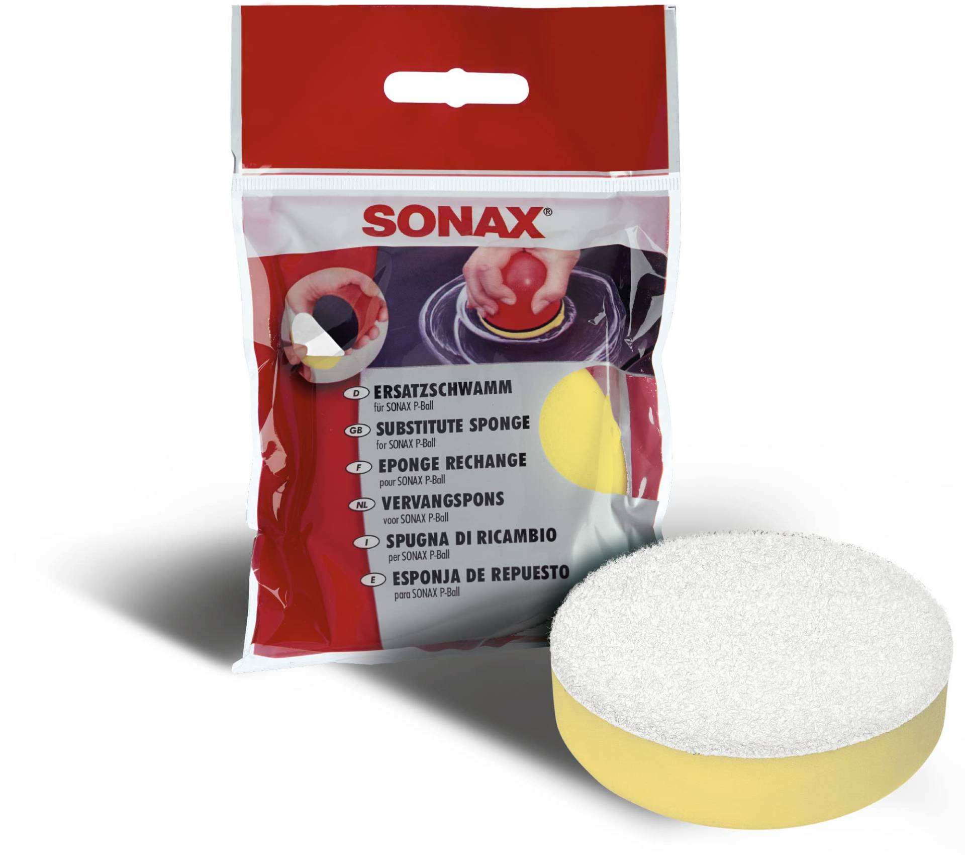 SONAX Ersatzschwamm für P-Ball (1 Stück) Schwamm mit Klettverbindung als Ersatz für den Schwamm des SONAX P-Ball | Art-Nr. 04172410 von SONAX