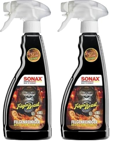SONAX FelgenBeast Sonderedition (500 ml) Felgenreiniger mit neuem Duft - Brutal zum Schmutz - Sanft zur Felge | Art-Nr.04332000 (Packung mit 2) von SONAX