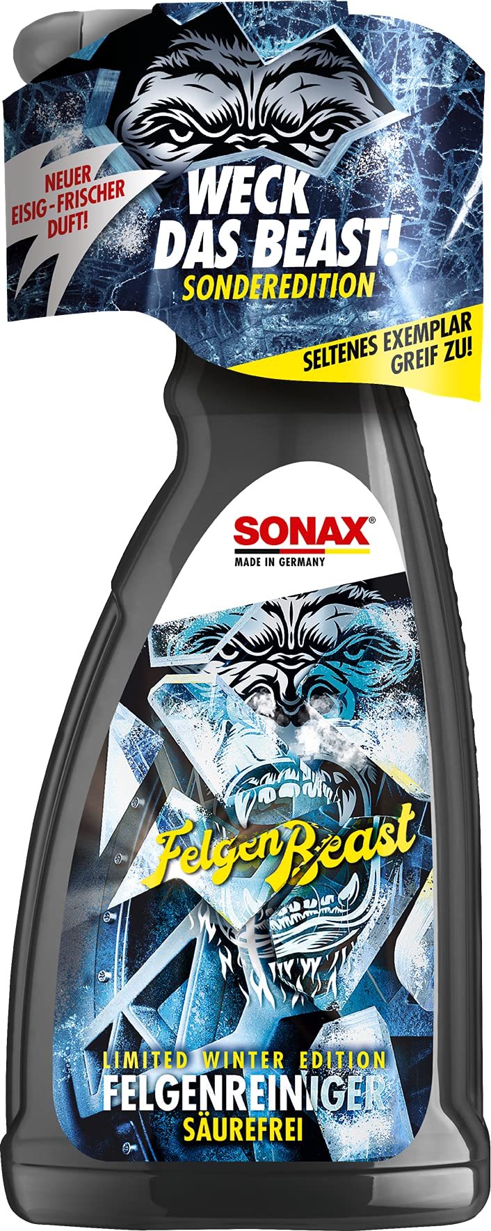 SONAX FelgenBeast WinterEdition (1 Liter) FelgenBeast Felgenreiniger in Sonderedition "Winter" in limitierter Auflage - nur solange der Vorrat reicht | Art-Nr. 04333410 von SONAX