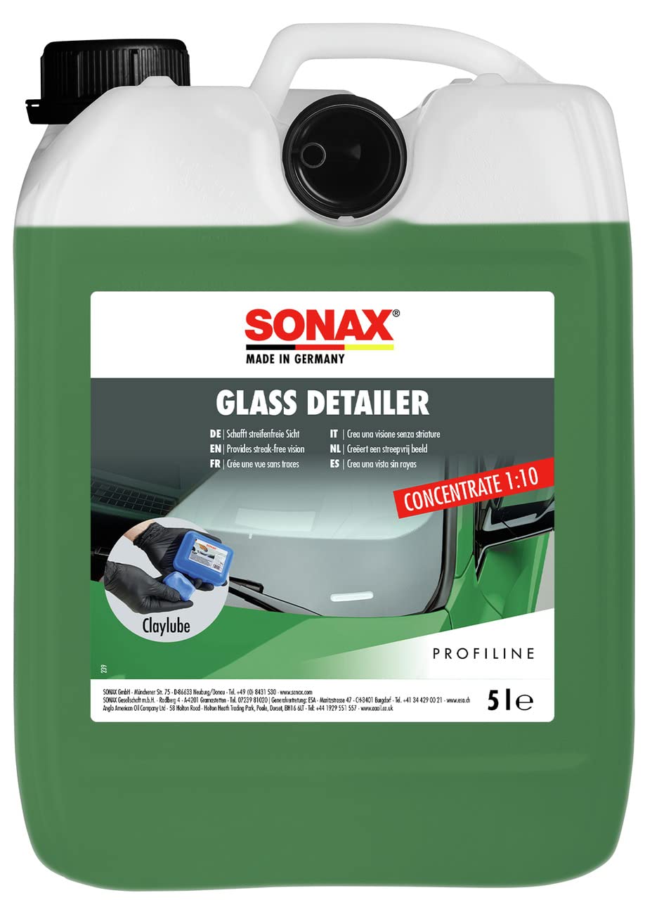 SONAX GlassDetailer Concentrate (5 Liter) Glasreinigerkonzentrat und Gleitmittel für Reinigungsknete | Art-Nr. 03365050 von SONAX