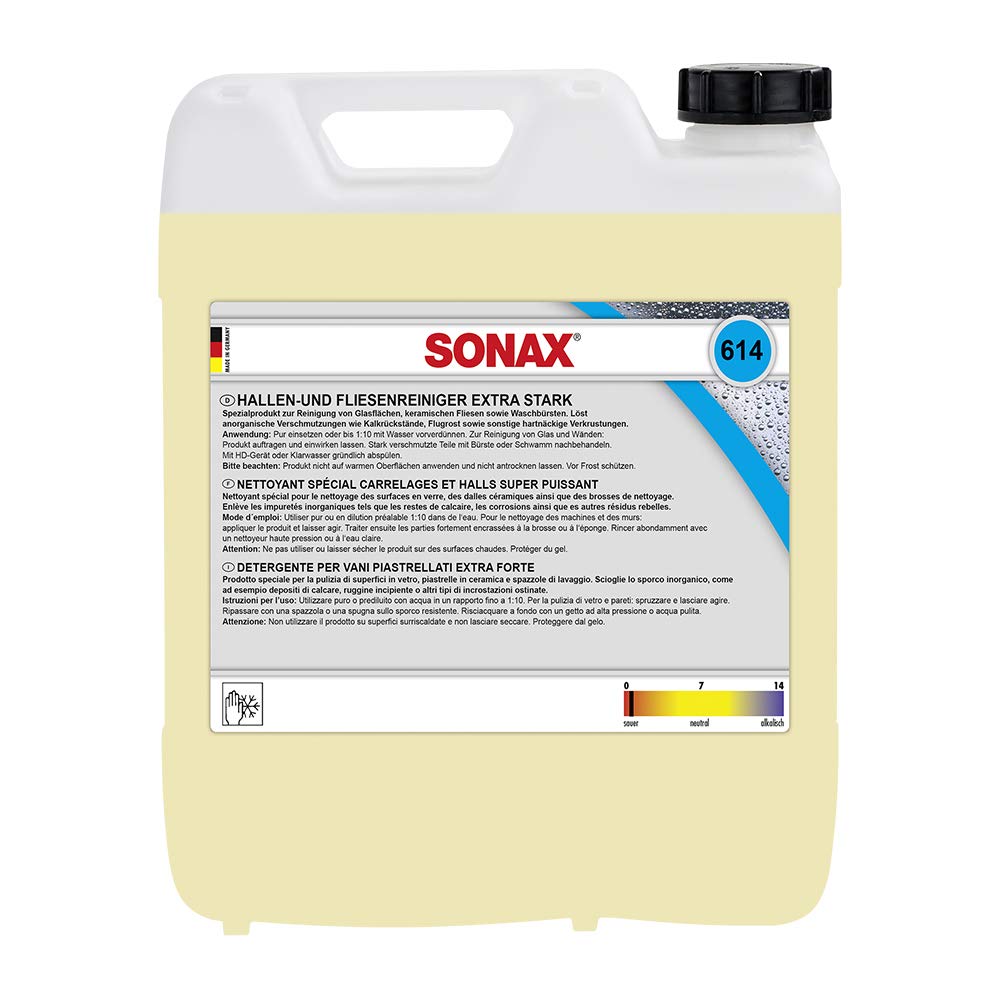 Sonax HallenReiniger und Fliesenreiniger extra stark 10L sauer Spezailreiniger Planenreiniger Anlageteilreiniger Schmutzentferner Trennwandreiniger von SONAX