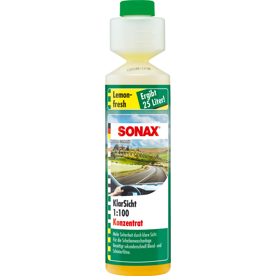SONAX KlarSicht 1:100 Konzentrat Lemon-fresh, 250 ml von SONAX