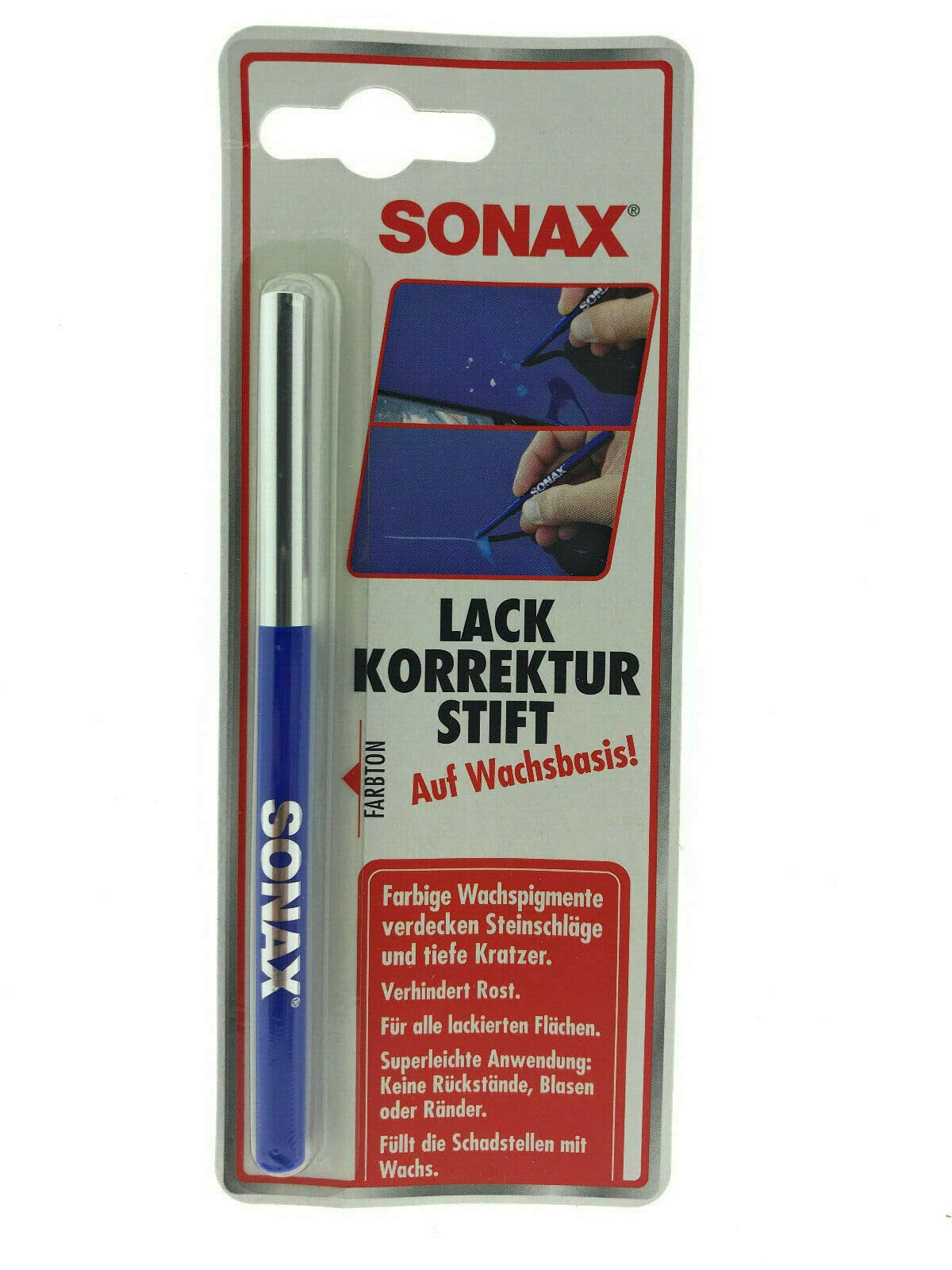 SONAX Lack Korrektur Stift blau auf Wachsbasis von SONAX