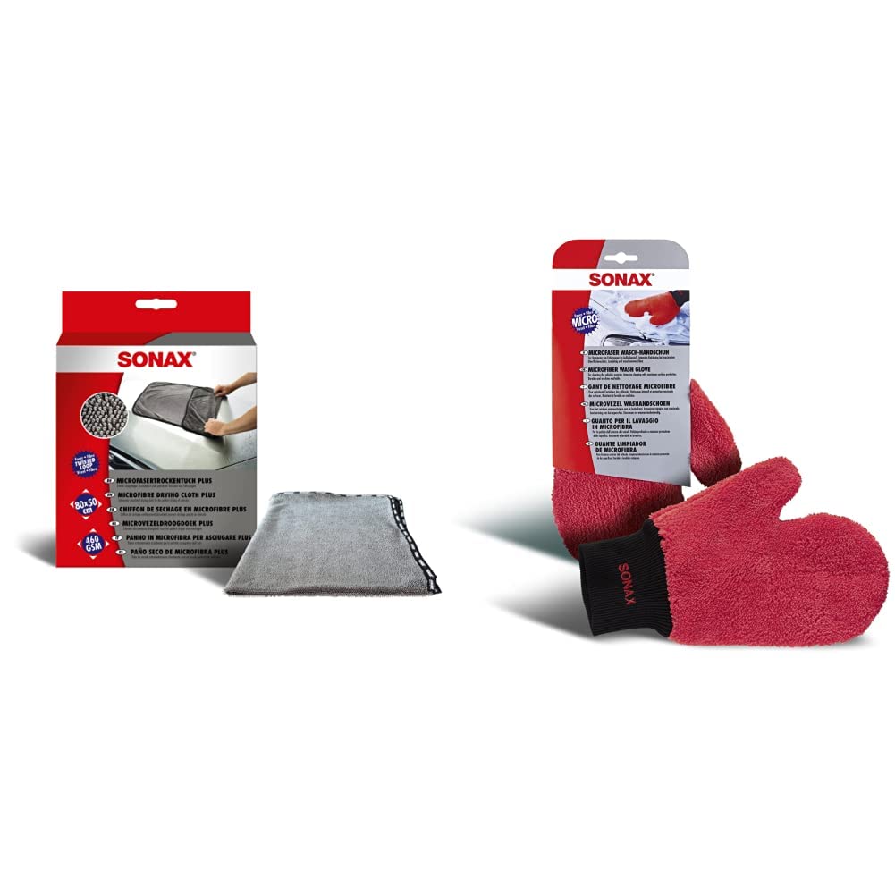 SONAX MicrofaserTrockenTuch Plus im Großformat zur perfekten 04512000 Weiß & Microfaser WaschHandschuh bequemer Handschuh mit maximalem Oberflächenschutz 04282000 SONAX MicrofaserTrockenTuch Plus im Großformat zur perfekten 04512000 Weiß & Microfaser WaschHandschuh bequemer Handschuh mit maximalem Oberflächenschutz 04282000 von SONAX
