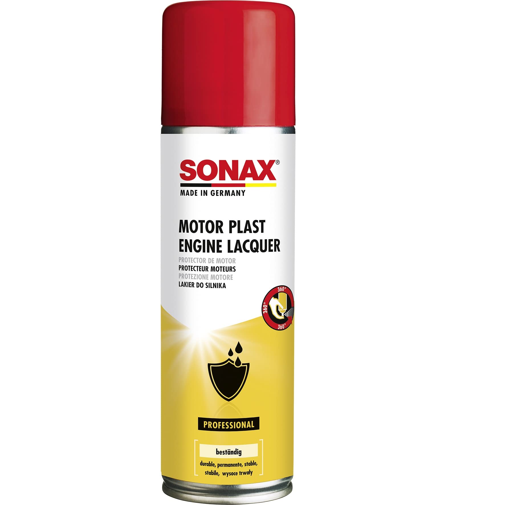 SONAX MotorPlast (300 ml) glänzender Schutzlack für den Motor zur effektiven Werterhaltung | Art-Nr. 03302000 von SONAX