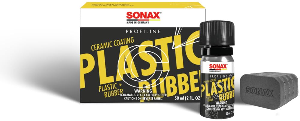 SONAX PROFILINE CeramicCoating CC Plastic+Rubber (50 ml) zum Auffrischen und Schützen von unlackierten Kunststoffteilen im Außenbereich | Art-Nr. 02410000 von SONAX