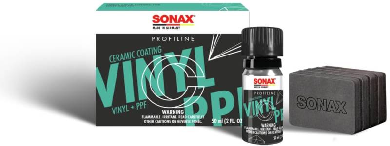 SONAX PROFILINE CeramicCoating CC Vinyl+PPF (50 ml) verleiht hervorragende Wasser- und schmutzabweisende Eigenschaften | Art-Nr. 02790000 von SONAX