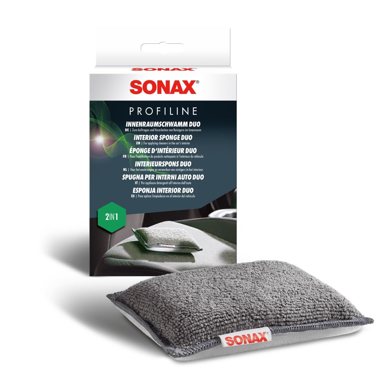 SONAX PROFILINE InnenraumSchwamm Duo (1 Stück) zur Tiefenreinigung von verschiedensten Oberflächen | Art-Nr. 04193000 von SONAX