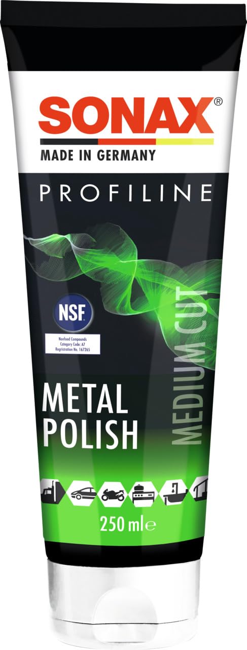 SONAX PROFILINE MetalPolish (250 ml) Metallpolitur für alle metallischen Oberflächen für mehr Glanz und Frische, Art-Nr. 02041410 von SONAX