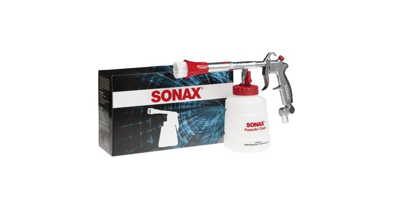 SONAX PowerAir Clean (1 Stück) druckluftbetriebene Saugbecher-Pistole mit patentierter Ball-Technologie zur Innenraumreinigung, Art-Nr 04169050 von SONAX
