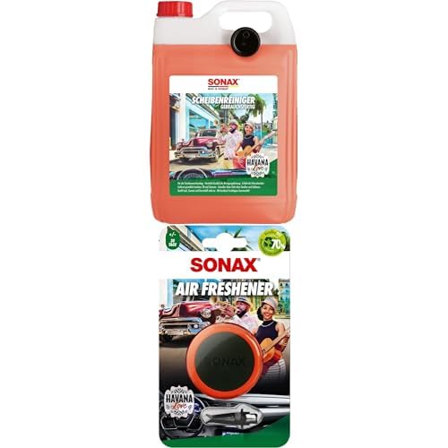 SONAX ScheibenReiniger gebrauchsfertig Havana Love (5 Liter) Art-Nr. 03935000 Air Freshener Havana Love (1 Stück) Art-Nr. 03680410 von SONAX