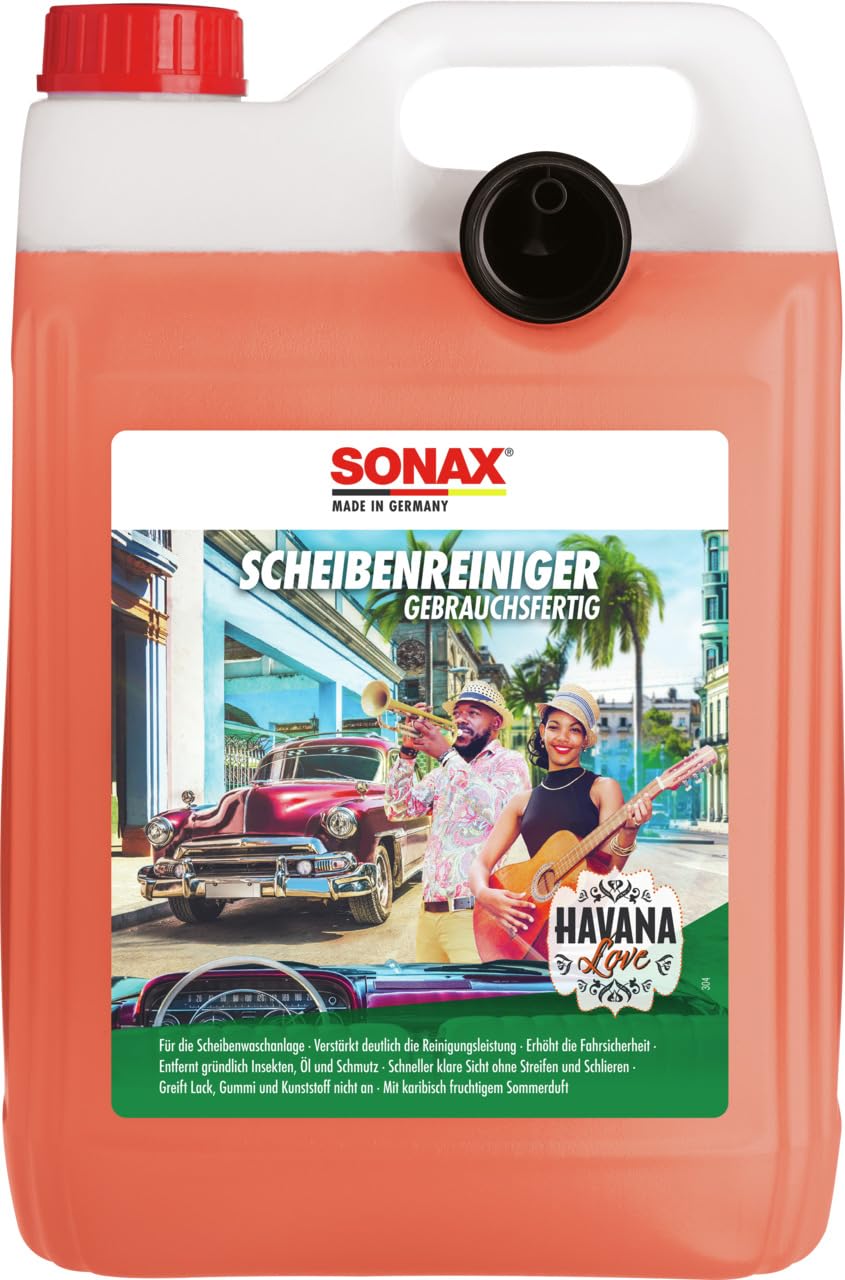 SONAX ScheibenReiniger gebrauchsfertig Havana Love (5 Liter) für die Scheiben- und Scheinwerferwaschanlage im Sommer | Art-Nr. 03935000 von SONAX