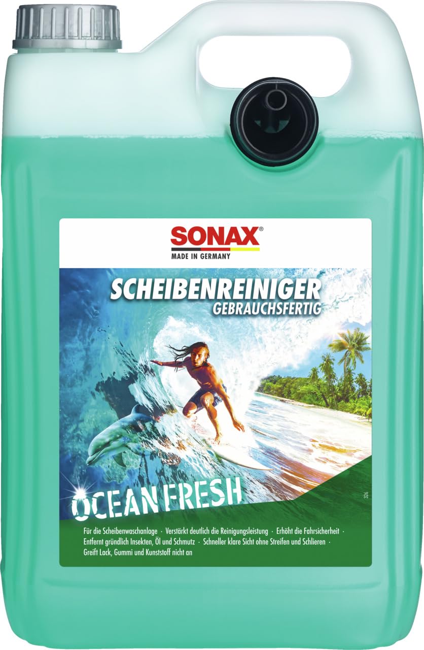 SONAX ScheibenReiniger gebrauchsfertig Ocean-Fresh (5 Liter) gebrauchsfertiger Reiniger für die Scheiben- und Scheinwerferwaschanlage | Art-Nr. 02645000 von SONAX