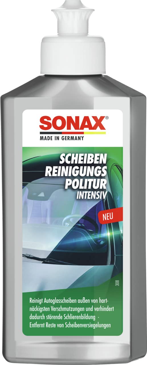 SONAX ScheibenReinigungsPolitur intensiv (250 ml) reinigt Autoglasscheiben von hartnäckigsten Verschmutzungen | Art-Nr. 03371000 von SONAX