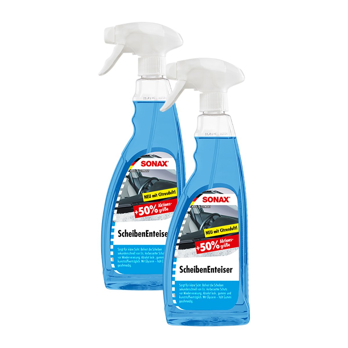 SONAX Scheibenenteiser Scheiben-Entfroster Sprühflasche Enteiserspray 2x 750ml SONAX Scheibenenteiser Scheiben-Entfroster Sprühflasche Enteiserspray 2x 750ml von SONAX