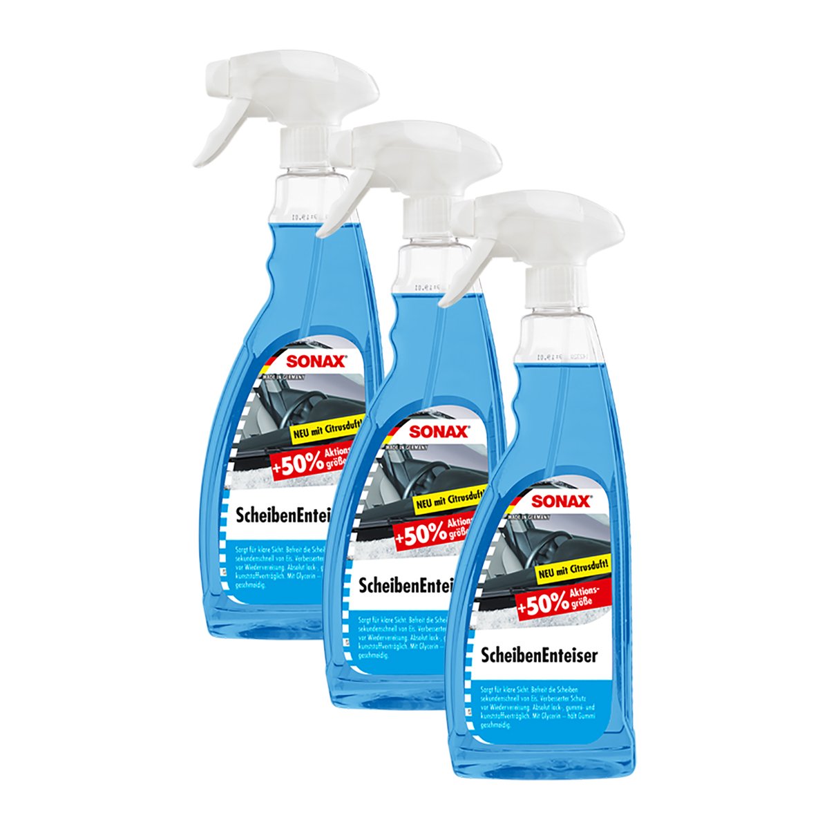 SONAX Scheibenenteiser Scheiben-Entfroster Sprühflasche Enteiserspray 3x 750ml SONAX Scheibenenteiser Scheiben-Entfroster Sprühflasche Enteiserspray 3x 750ml von SONAX