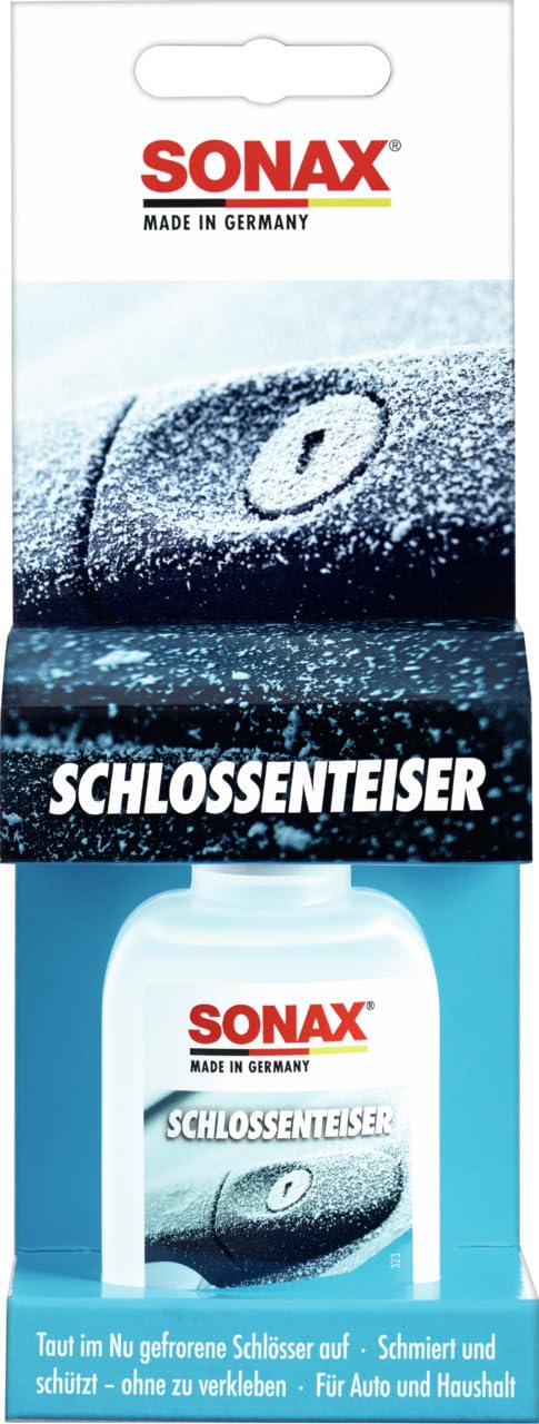 SONAX SchlossEnteiser (50 ml) sekundenschnelles enteisen & pflegen von Autoschlössern, Türschlössern, Fahrradschlössern, Vorhängeschlössern & weiteren Schlössern | Art-Nr. 03310000 von SONAX